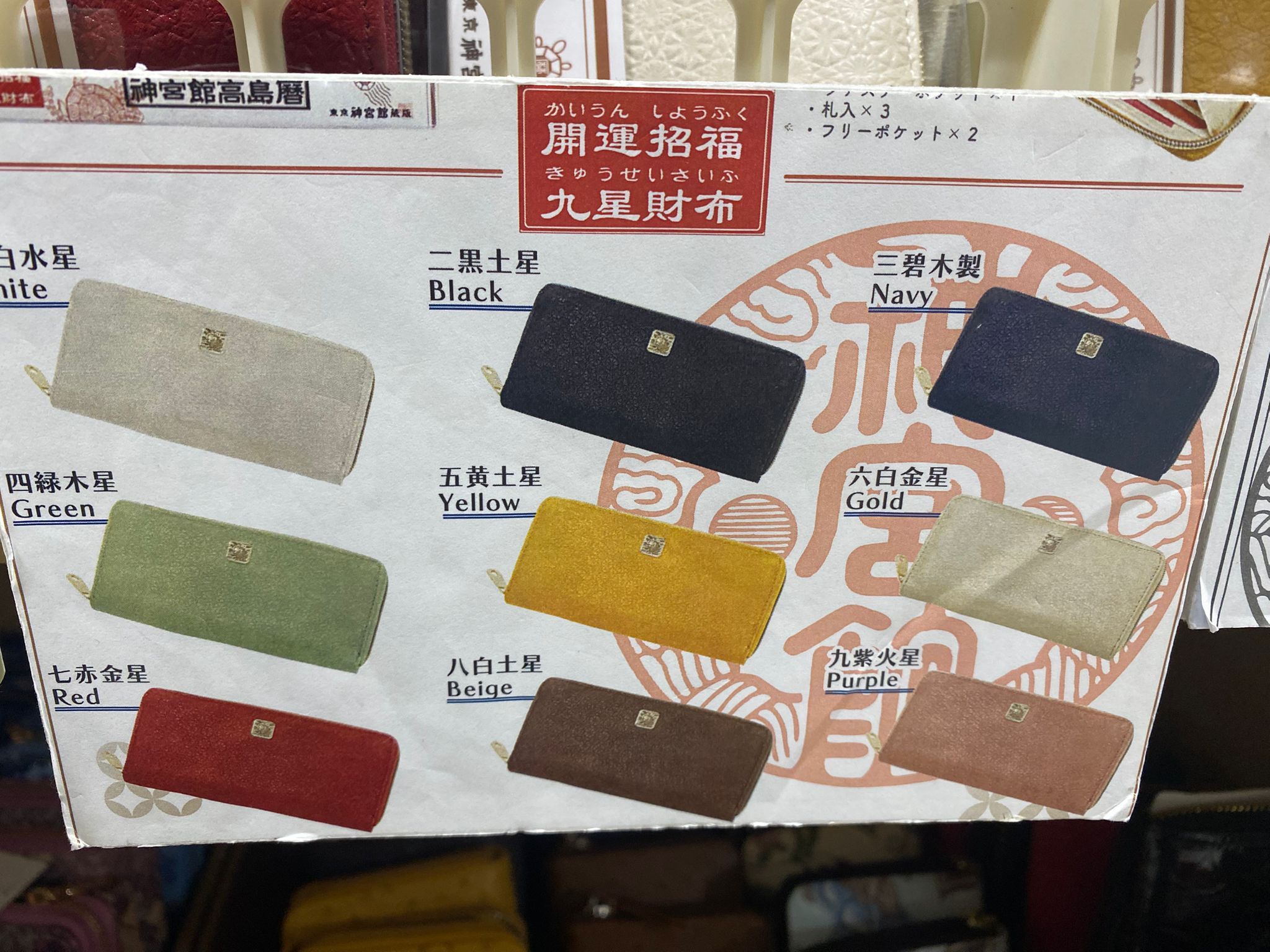 日本 神宮館高島曆開運擔福 九星財布 銀包 1月
