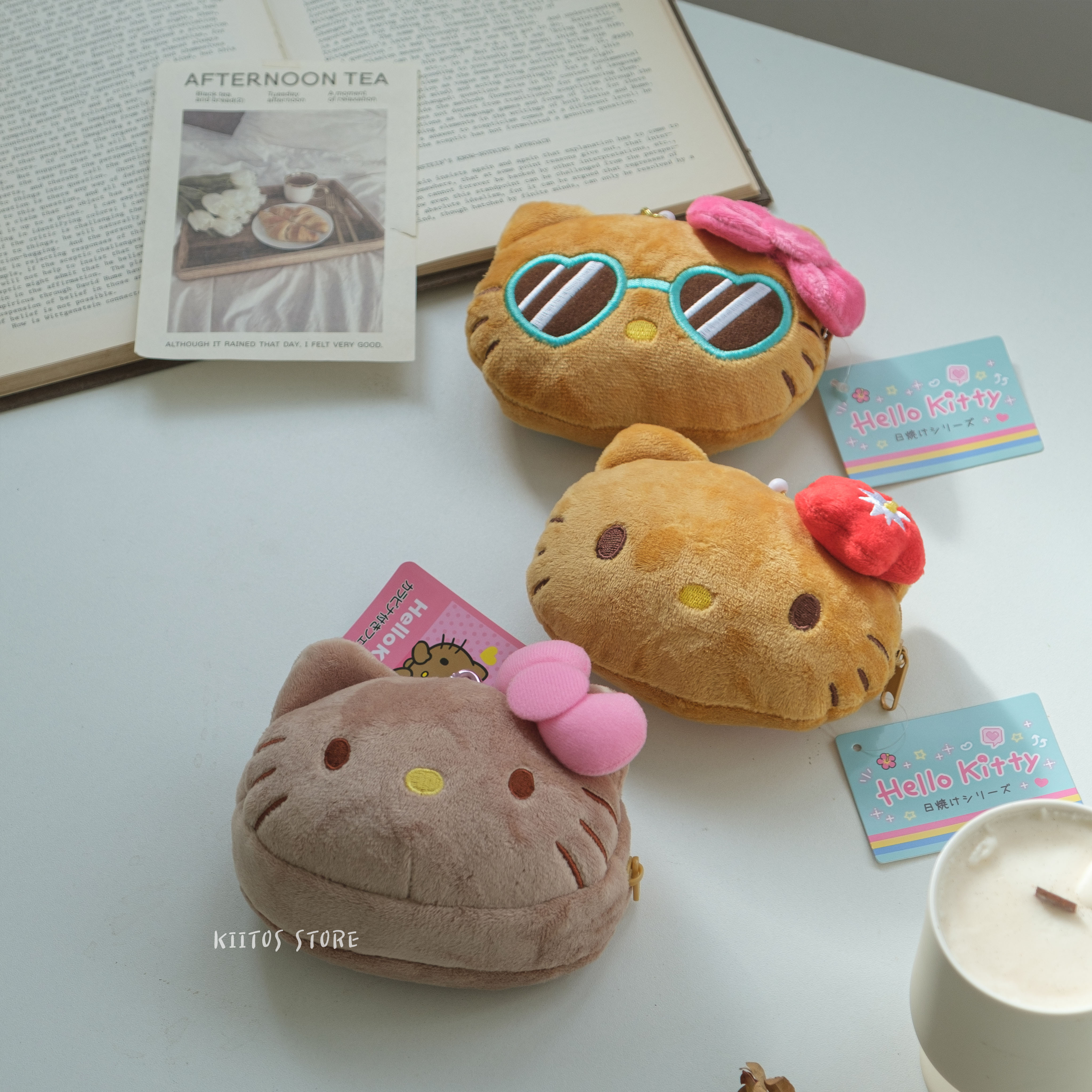 【現貨】 日本 Hello Kitty 黑皮 零錢包 收納包 化妝包 掛件 星星扣 sanrio日版