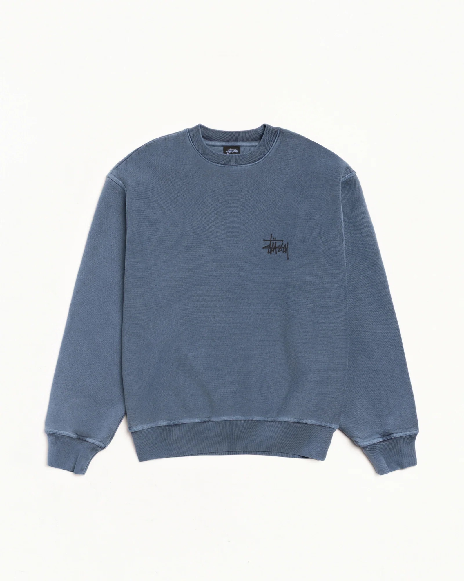 "代購" Stussy 25FW BASIC STÜSSY CREW PIGMENT DYED 大學T 基本款 水洗