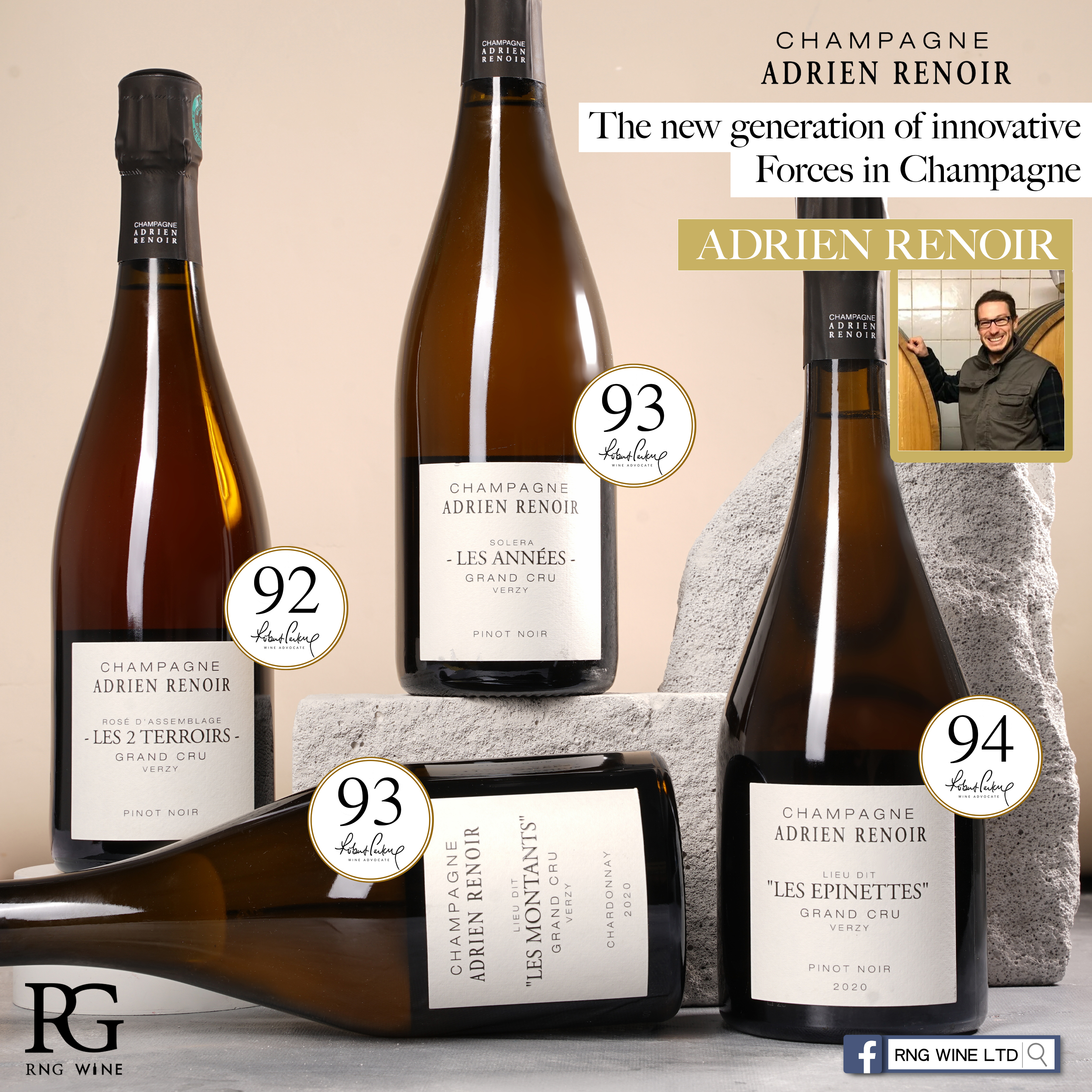 Adrien Renoir Les 2 Terroirs Rose Verzy Grand Cru (RP92)