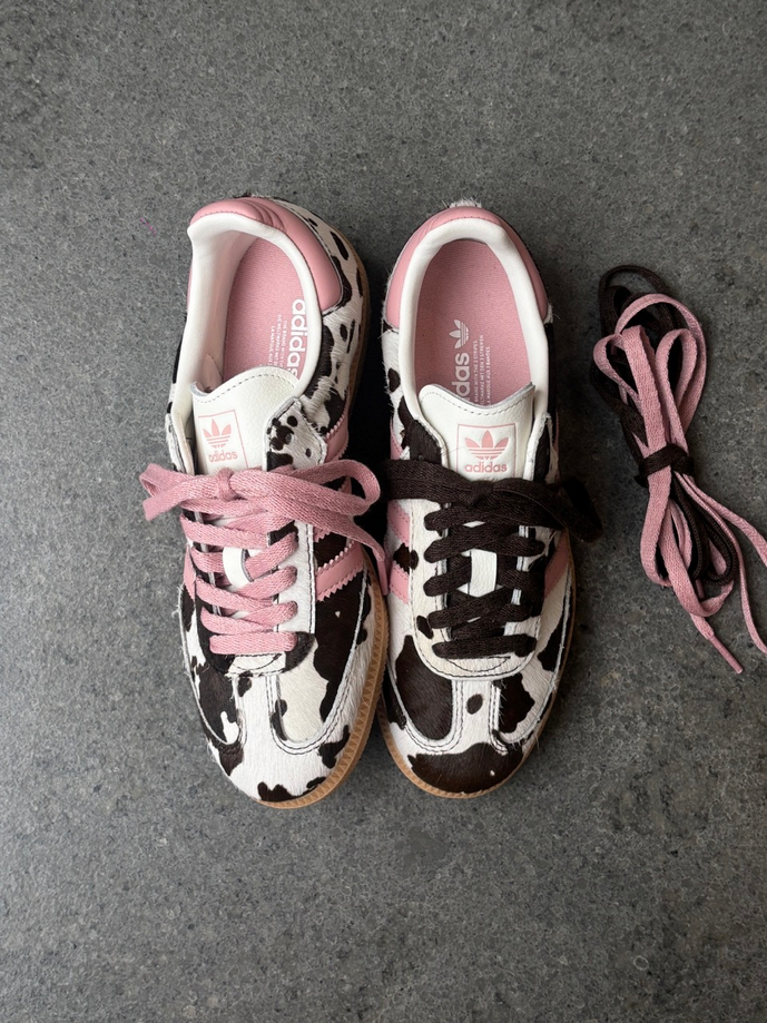 【預訂】 ADIDAS SAMBA OG 米白粉乳牛紋-WOMEN