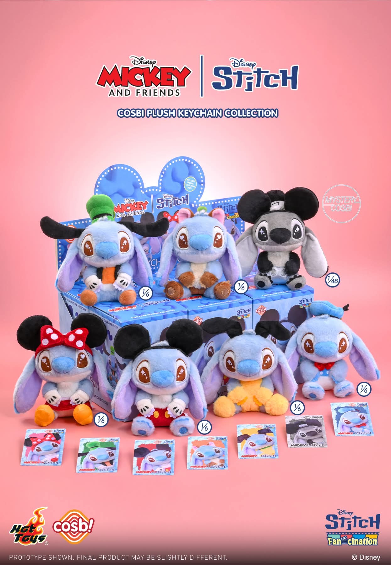 Hot Toys Mickey Friends Stitch Cosbi Plush Keychain