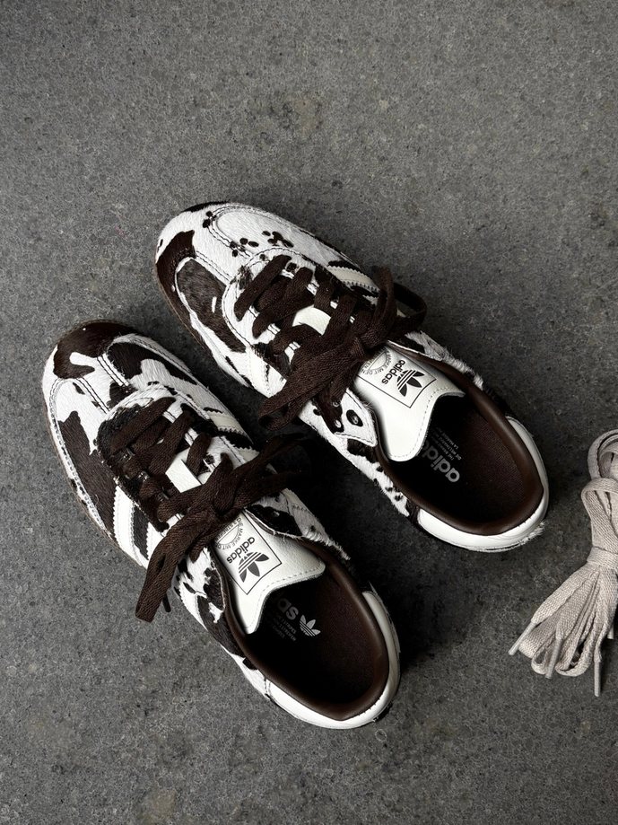 【預訂】 ADIDAS SAMBA OG 米白棕乳牛紋-WOMEN
