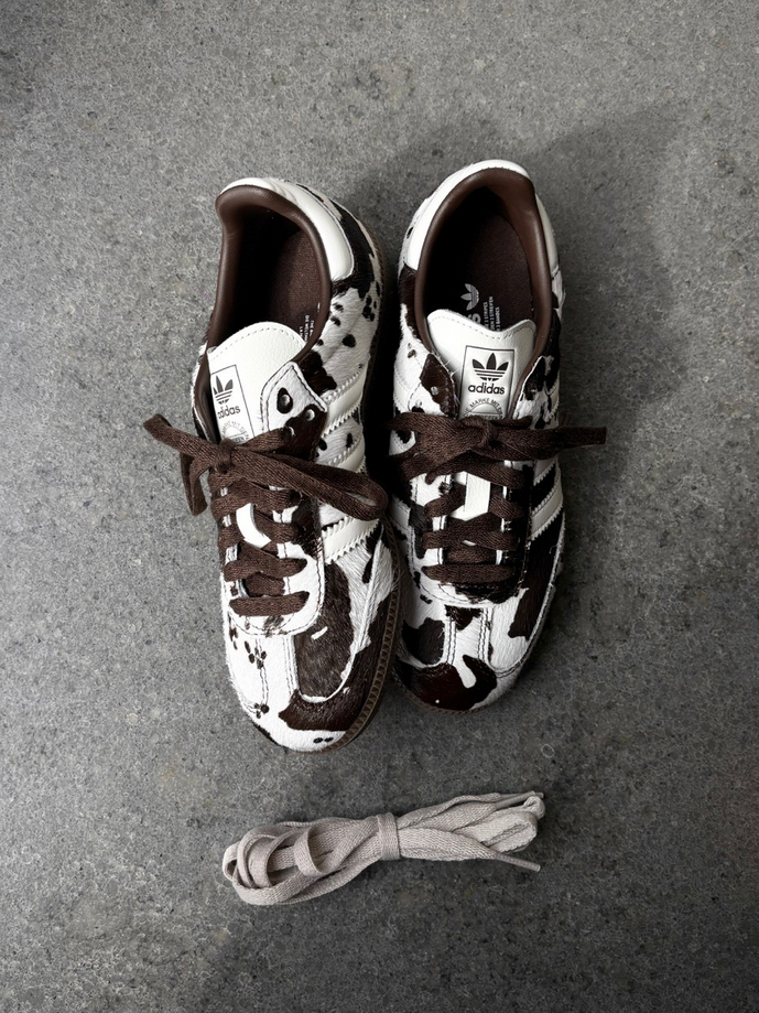【預訂】 ADIDAS SAMBA OG 米白棕乳牛紋-WOMEN