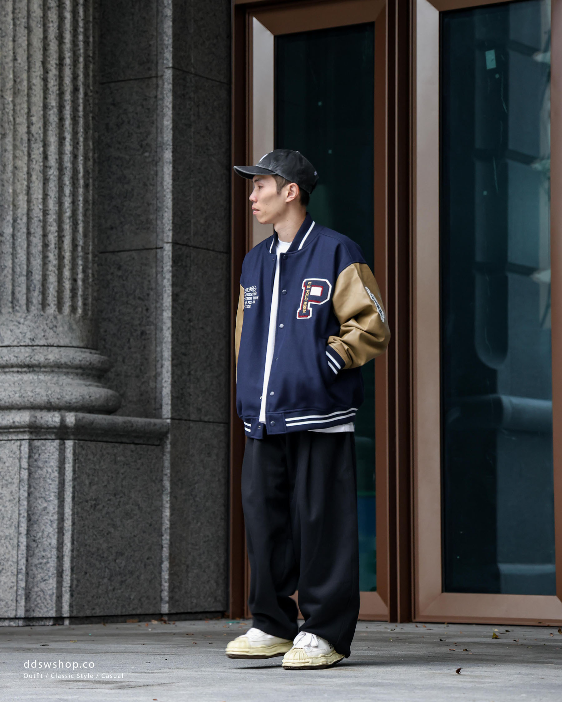 "代購" U.S. POLO ASSN. 25AW 真皮拼接 棒球外套