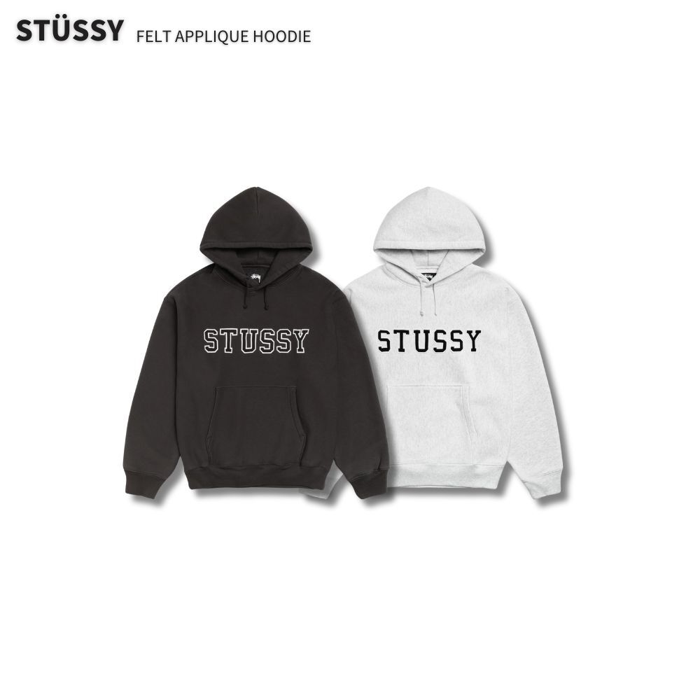 "代購" Stussy 25FW FELT APPLIQUE HOODIE 基本款 Logo 電繡 帽T