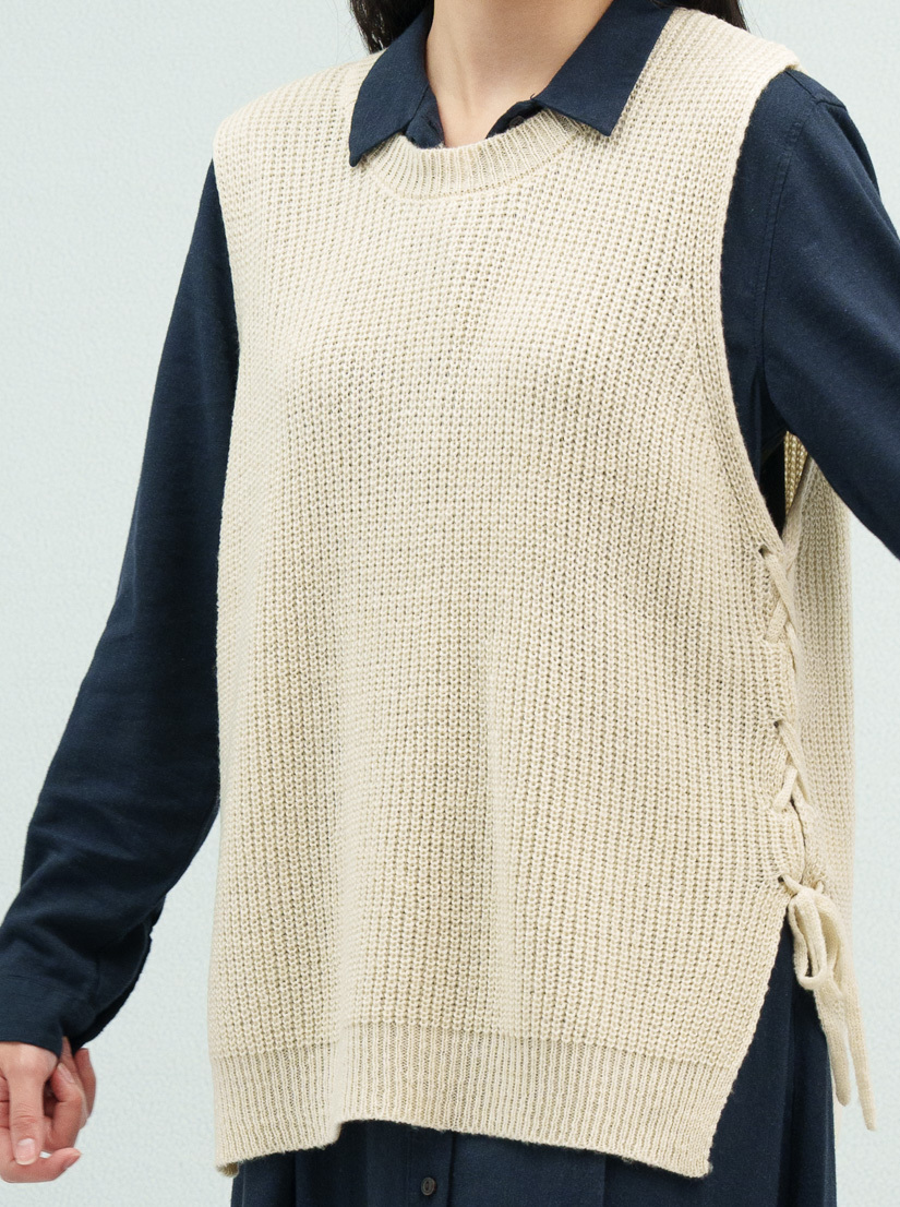 親膚圓領針織背心