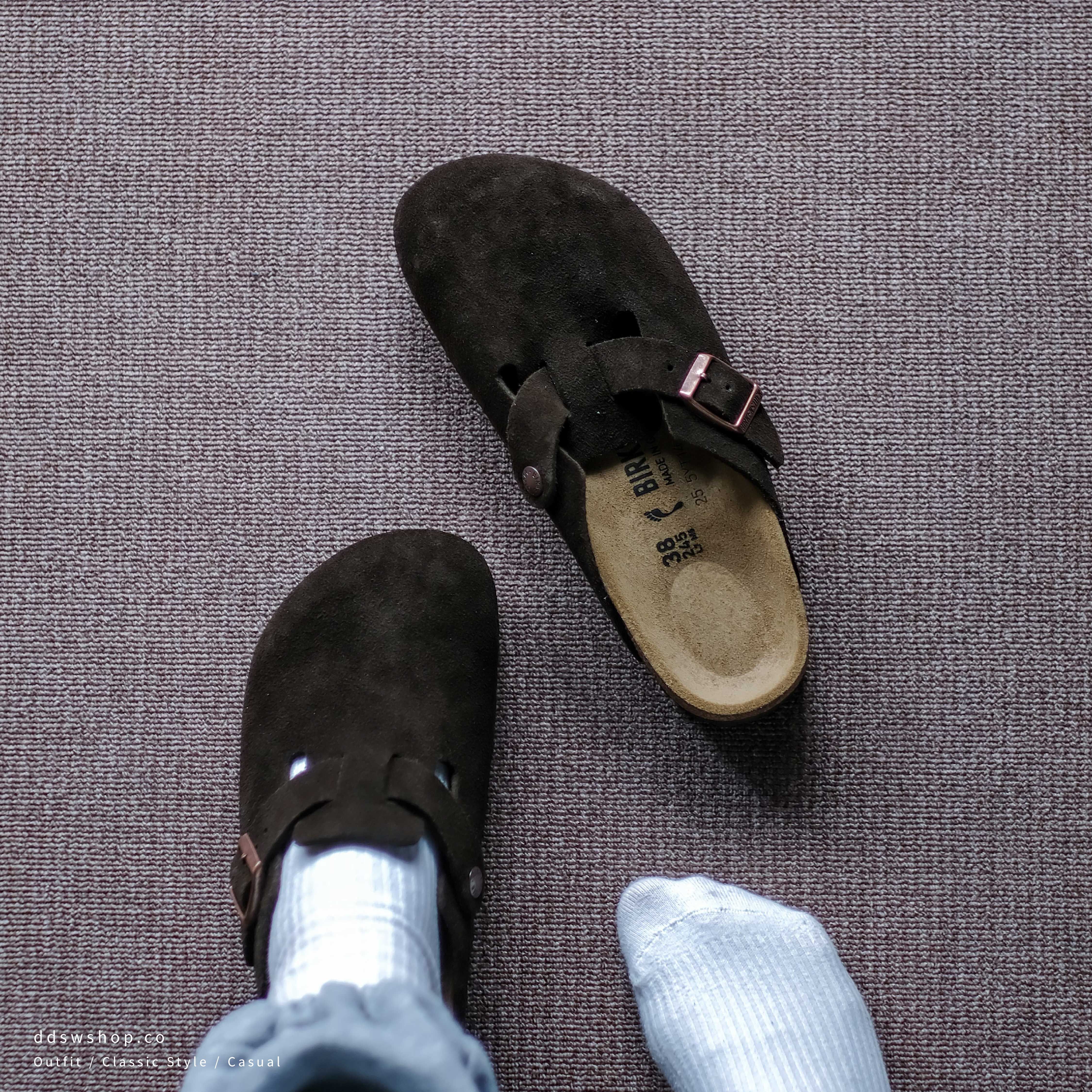 "代購" Birkenstock Boston  "咖啡色" 勃肯拖鞋 麂皮