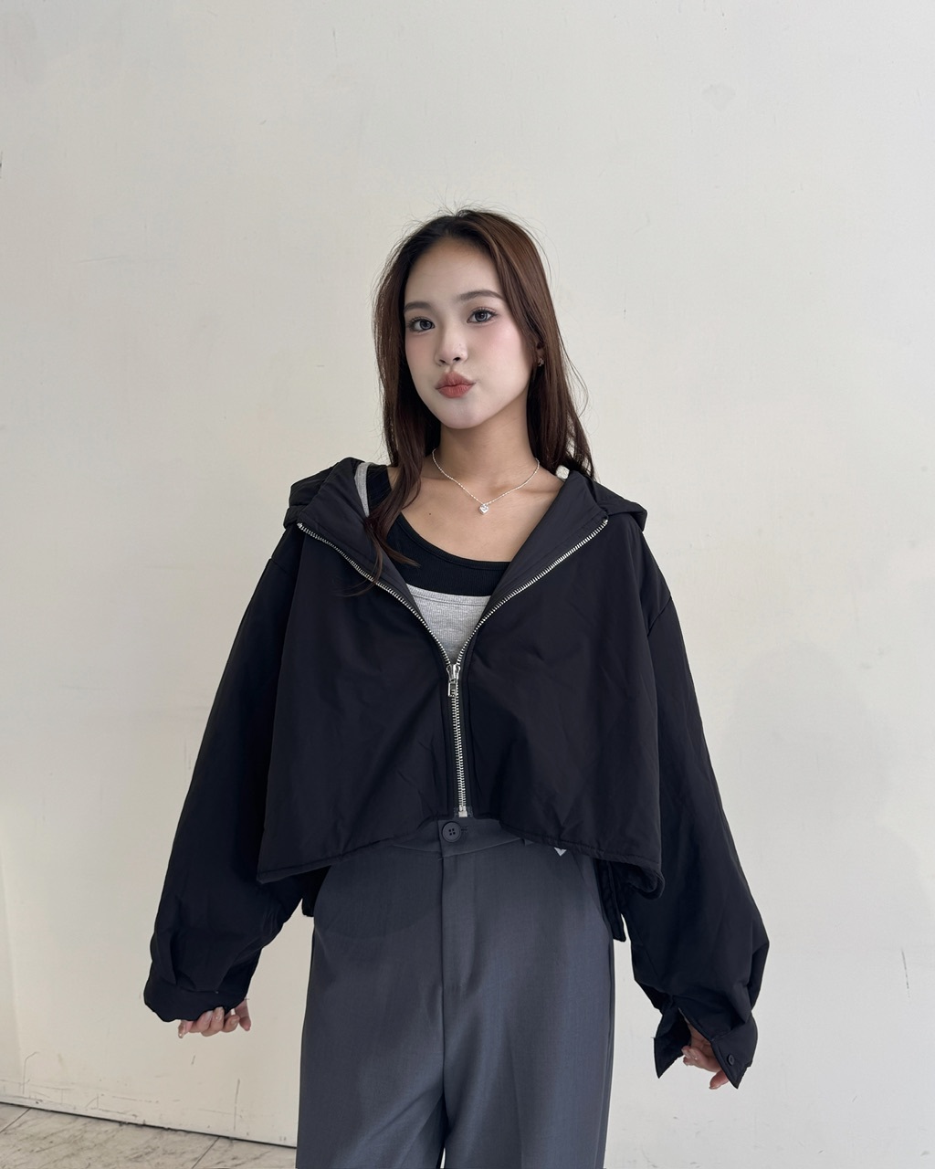 高質感短版鋪棉外套-9101