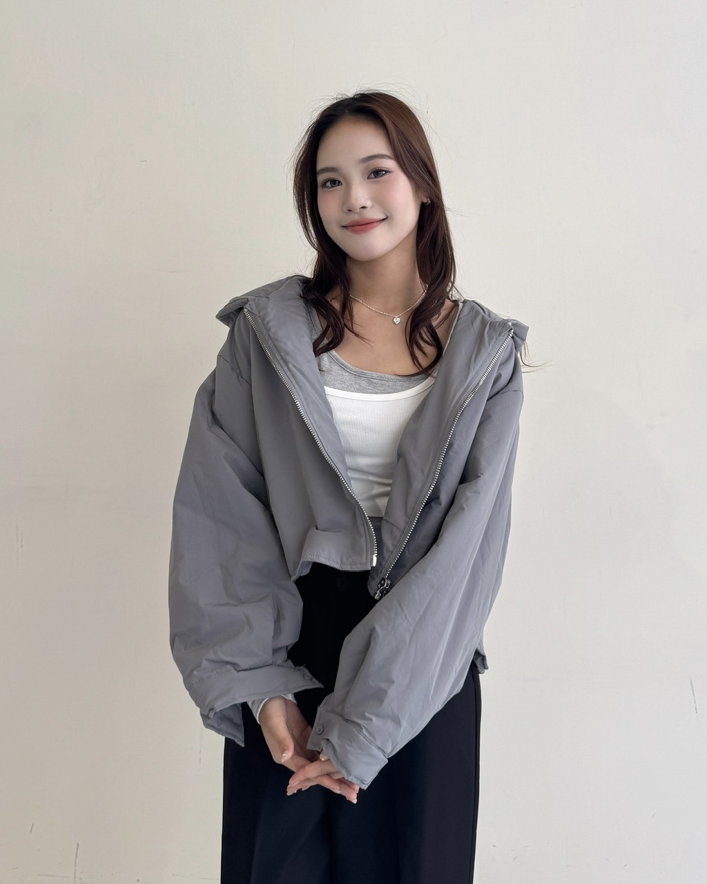 高質感短版鋪棉外套-9101