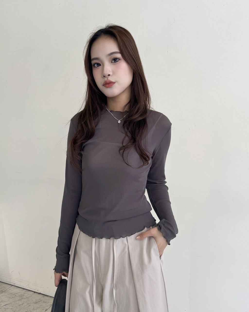 木耳捲內搭上衣-6672