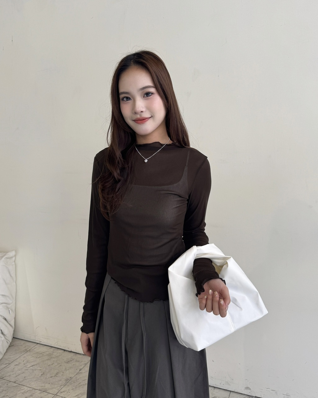 木耳捲內搭上衣-6672