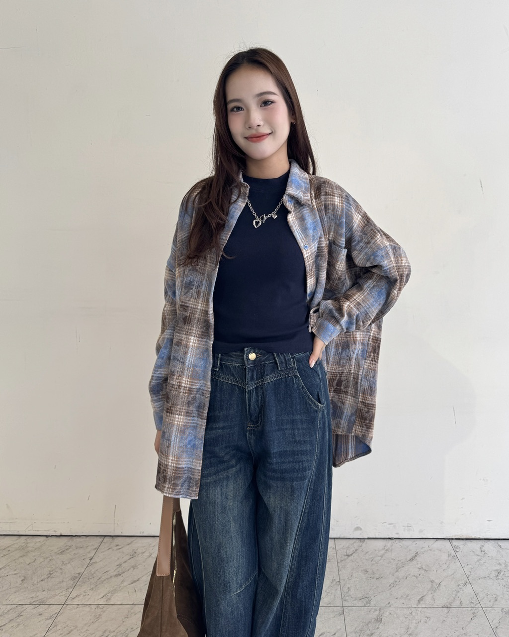 法蘭絨霧面感襯衫-7837