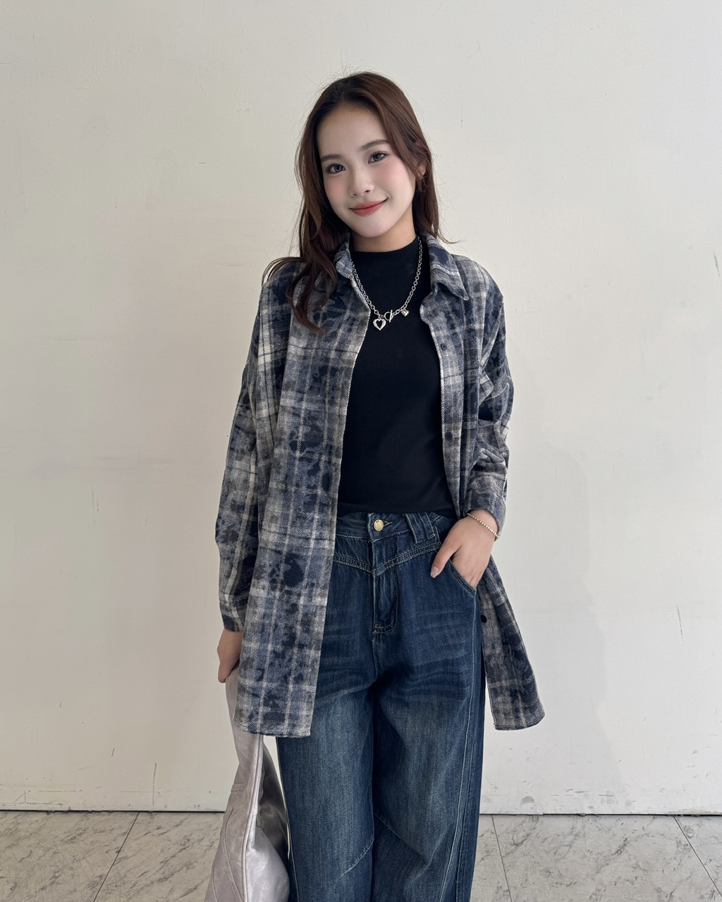 法蘭絨霧面感襯衫-7837