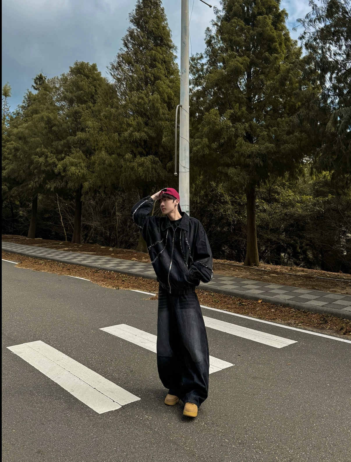 （售完不補）解構毛邊拼接水洗外套