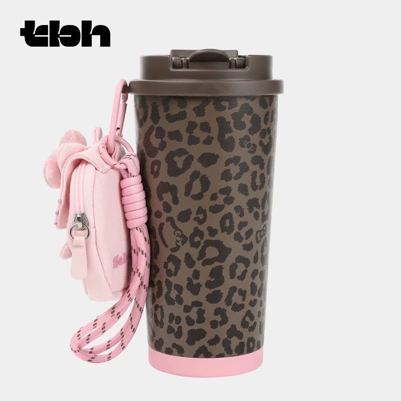 【Luxury】tbh × 野獸派 × 三麗鷗 聯名保溫杯 hello kitty 豹紋配色 咖粉經典 水杯 防漏 直飲杯 可直吸