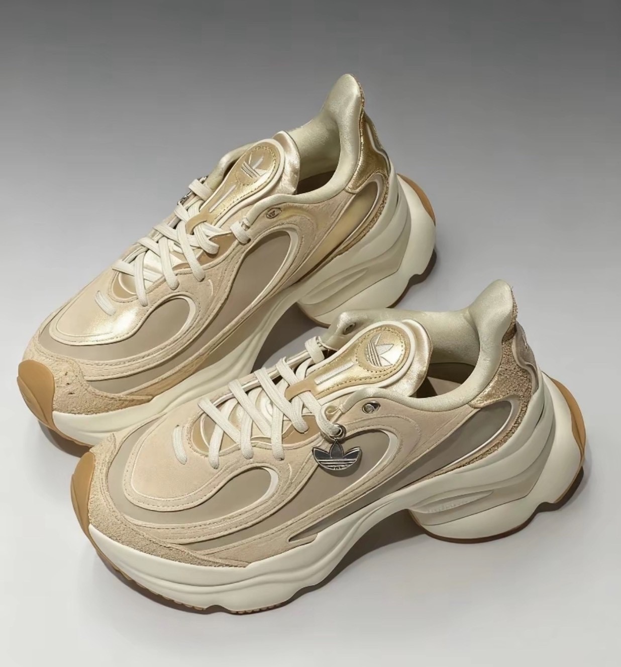 【Luxury】ADIDAS ORIGINALS OZVENUZ 老爹鞋 增高 金銀 黑金 增高6公分 無痛長高