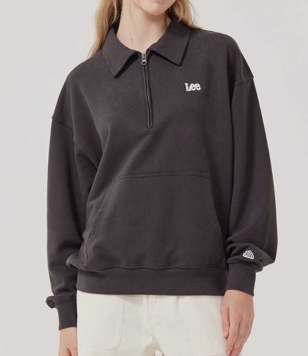 <快速出貨> LEE 刺繡小LOGO半拉鍊衛衣 男款 兩色