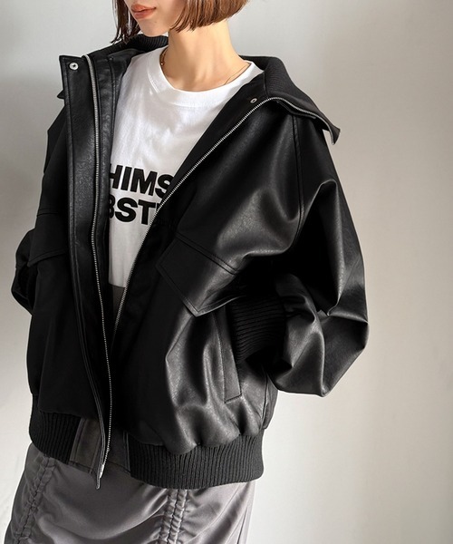 零碼現貨黑色M!! 日本🇯🇵連線 JAVA 復古分層羅紋領皮衣外套 復古 皮衣 外套 夾克 皮外套 皮夾克 長袖 (任買兩件711免運)/現貨