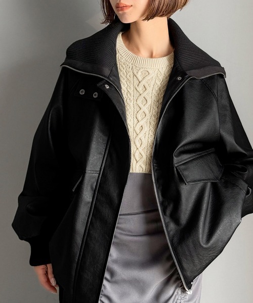 日本🇯🇵連線 JAVA 復古分層羅紋領皮衣外套 復古 皮衣 外套 夾克 皮外套 皮夾克 長袖 2色(任買兩件711免運)/預購