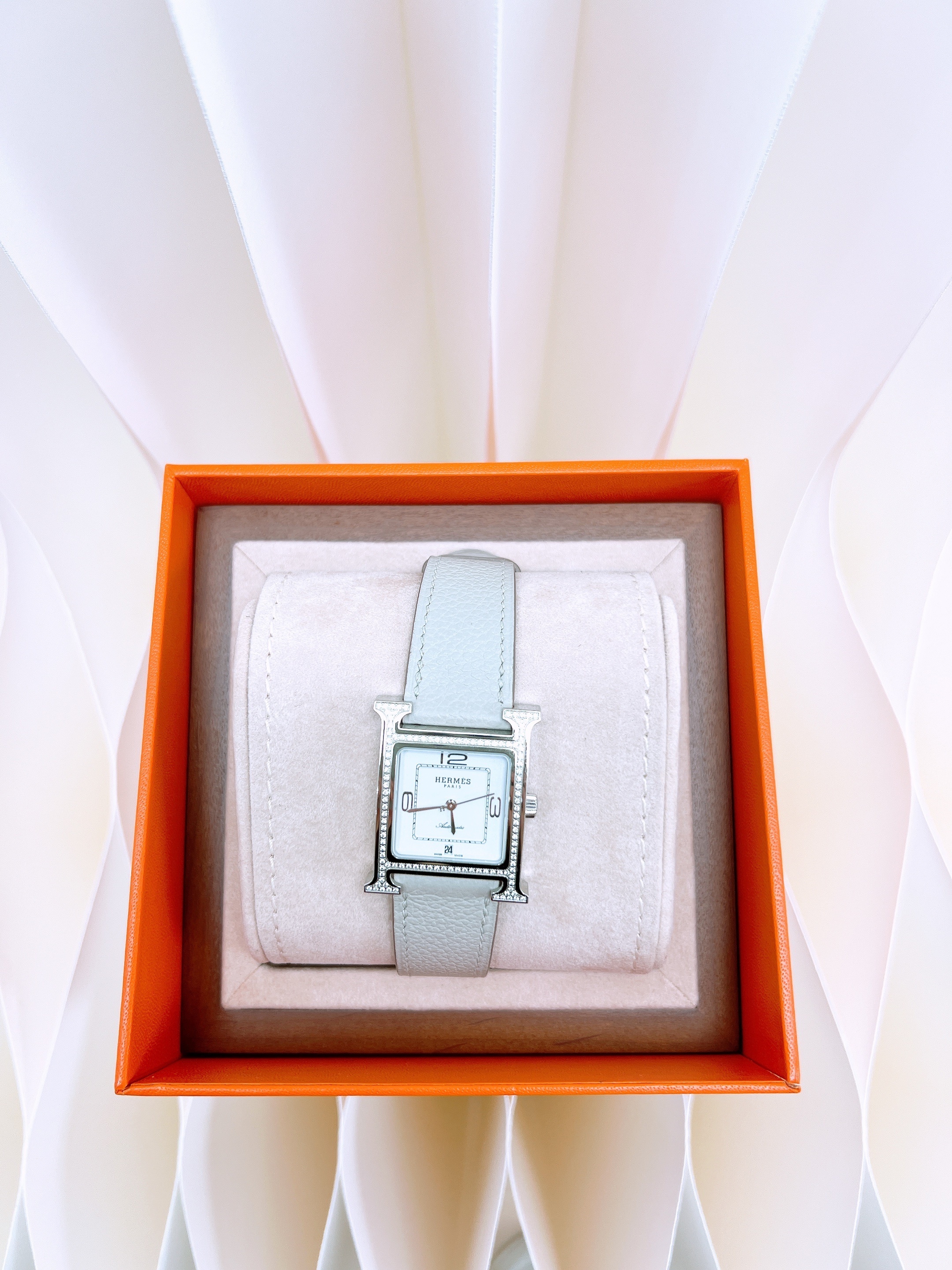 Hermes heure h watch diamond (grey/ stamp b)