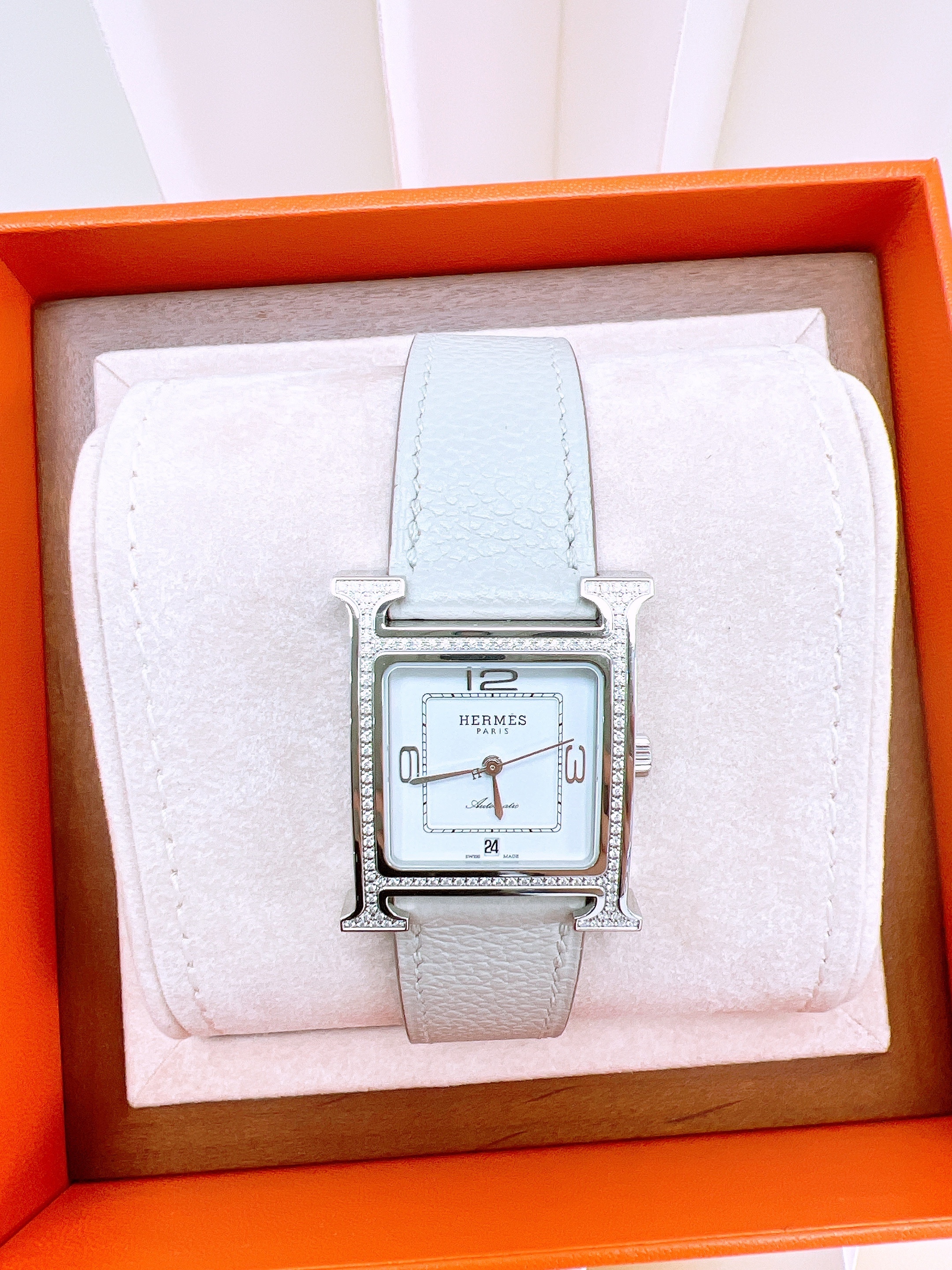 Hermes heure h watch diamond (grey/ stamp b)