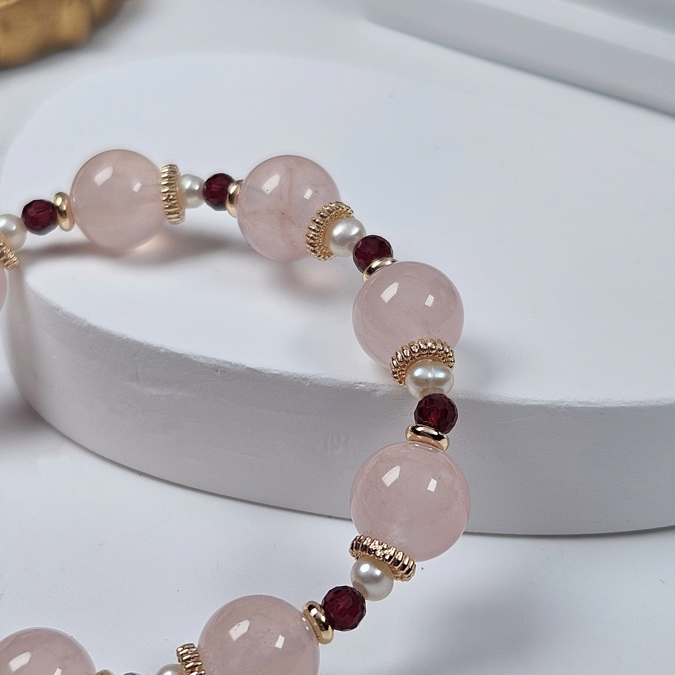 粉水晶×石榴石 手鍊