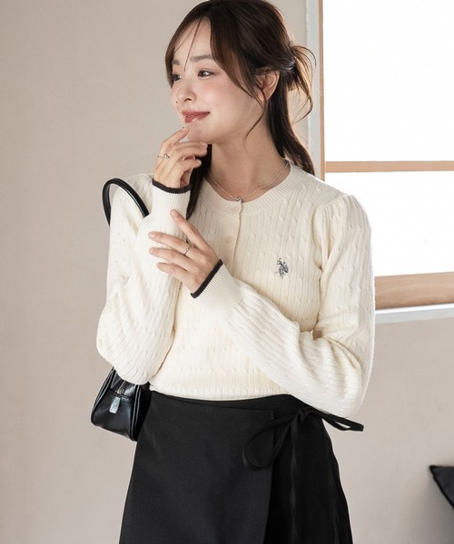 日本🇯🇵連線 U.S. POLO ASSN. 亨利領針織套頭衫 短版 針織 開襟衫 針織衫 長袖 刺繡 4色(任買兩件711免運)/預購