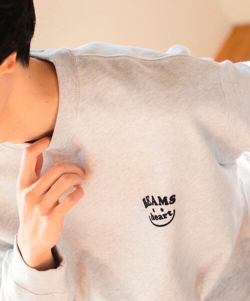 BEAMS HEART / Smile Logo Crew Sweatshirt(Unisex)