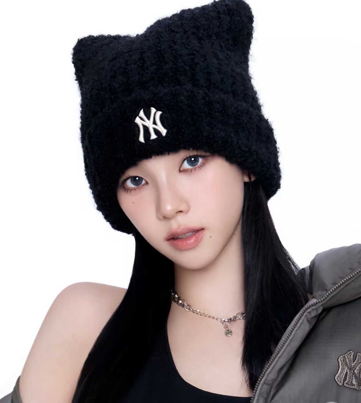 KARINA PICK!🐱MLB 貓咪耳針織帽Plush Meow Beanie New York Yan