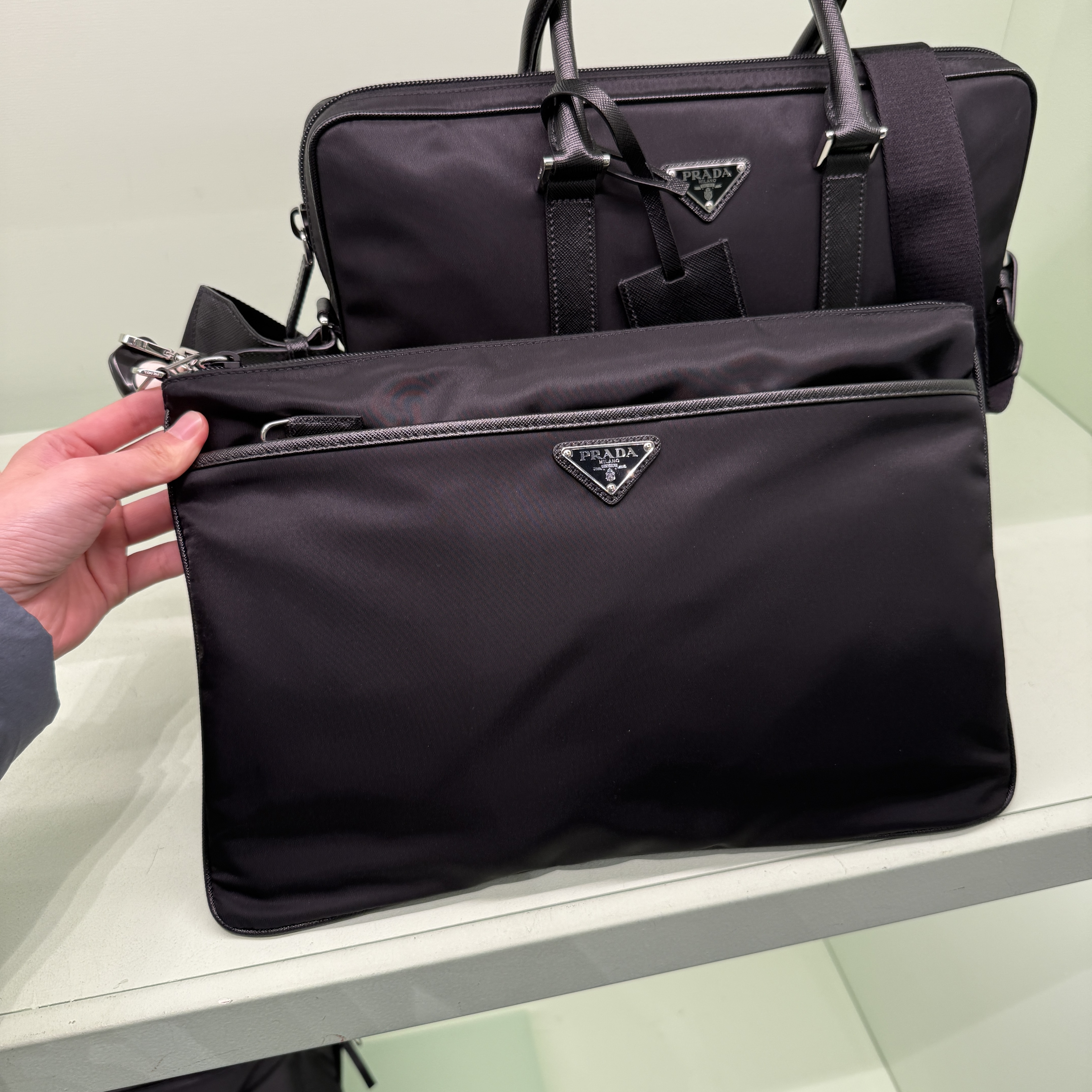 Prada Nylon clutch bag black 2VN012