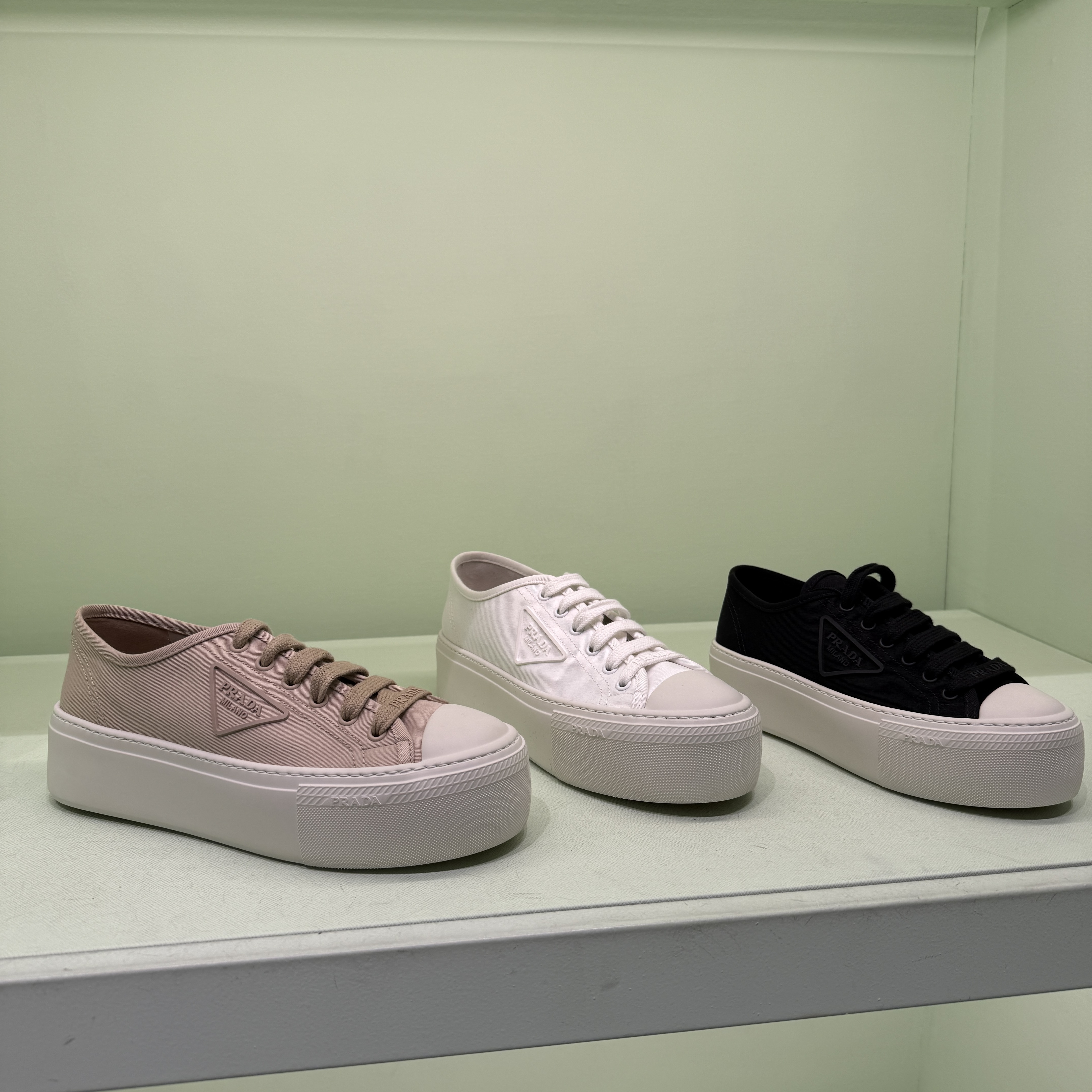 Prada Laced fabric sneakers 3 colors 1E407N