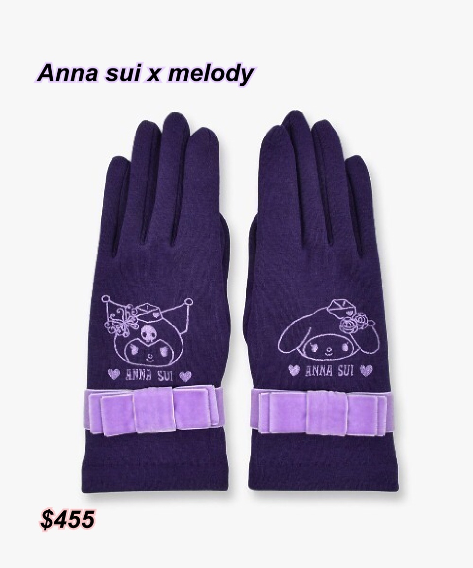 Anna sui x melody 系列 刺繡公仔手套/3 色