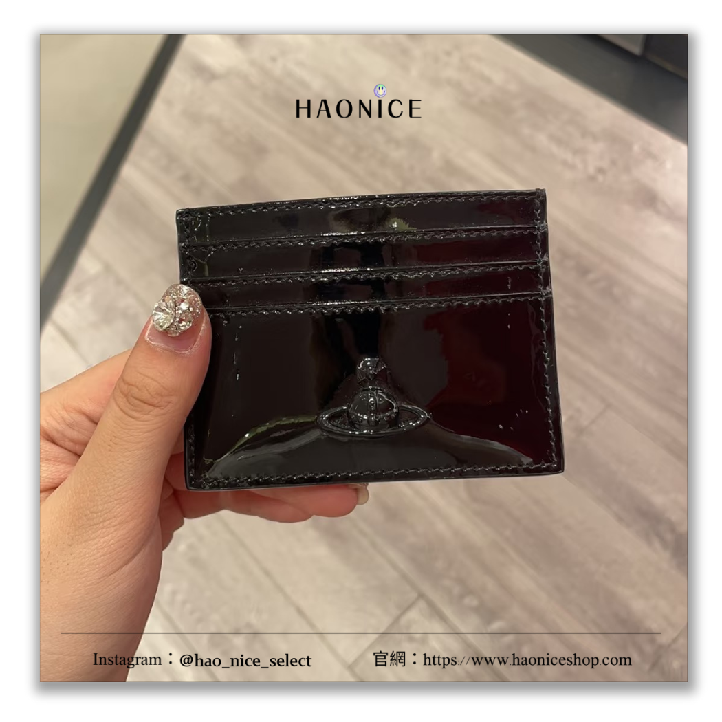 【HAO NICE】100%正品 VIVIENNE WESTWOOD 英國精品🇬🇧立體LOGO純色漆皮皮套 卡夾
