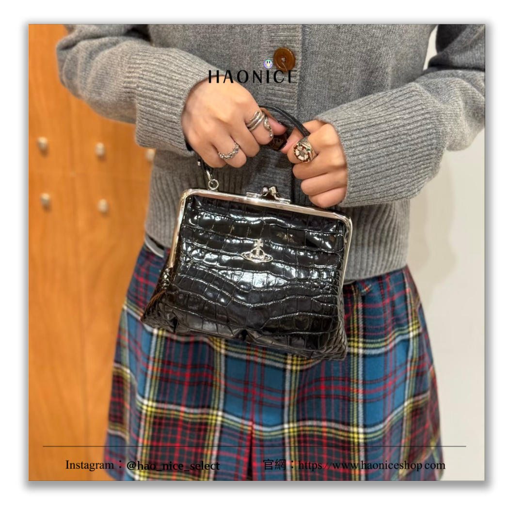 【HAO NICE】100%正品 VIVIENNE WESTWOOD 英國精品🇬🇧皮革復古手提口金包 包包