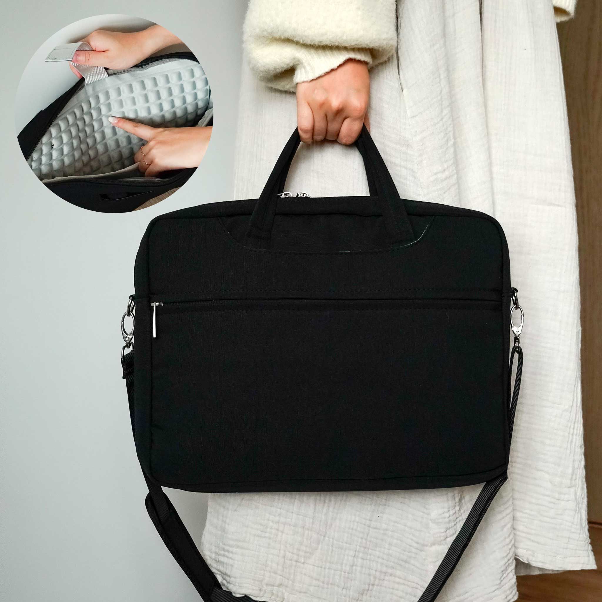 輕量防震單肩手提電腦包 兩色售   14寸