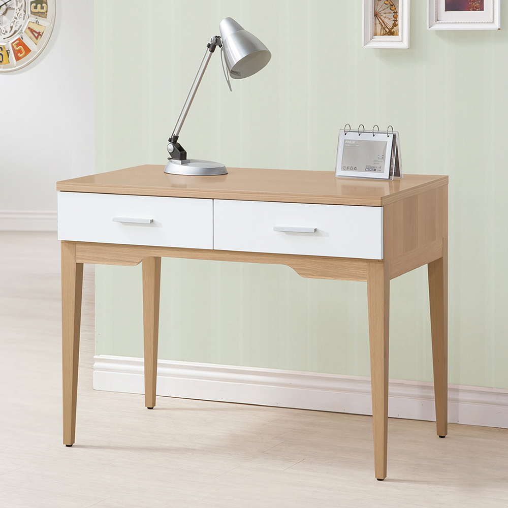 蘋果木3.3尺二抽書桌