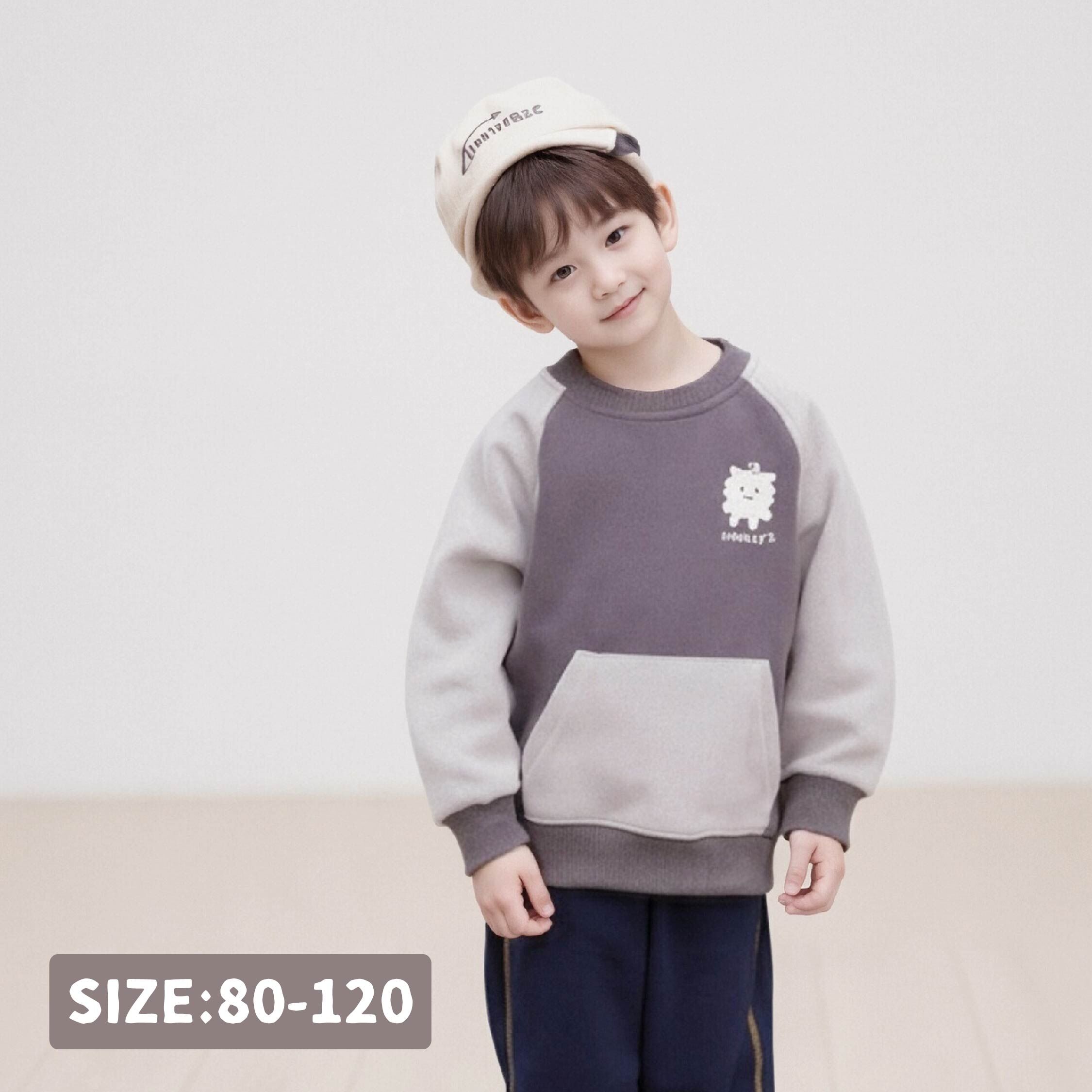 【H55607】粉刷精靈撞袖拼接上衣