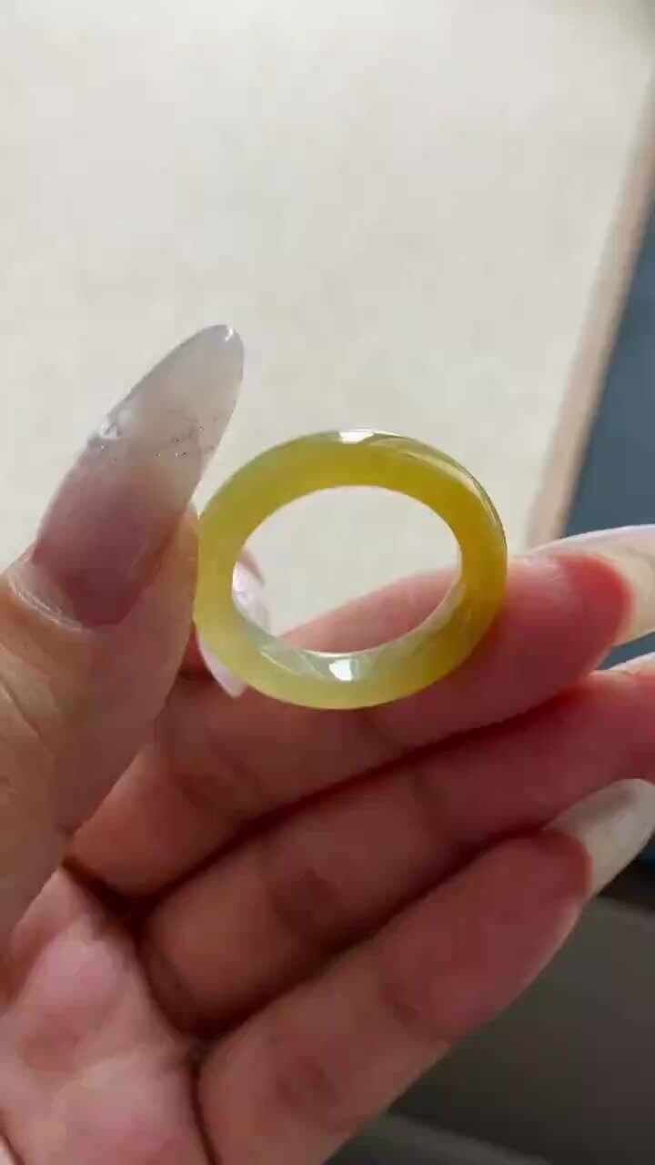 1014724 翡翠檸檬黃戒圈指環 (港圈 14號)