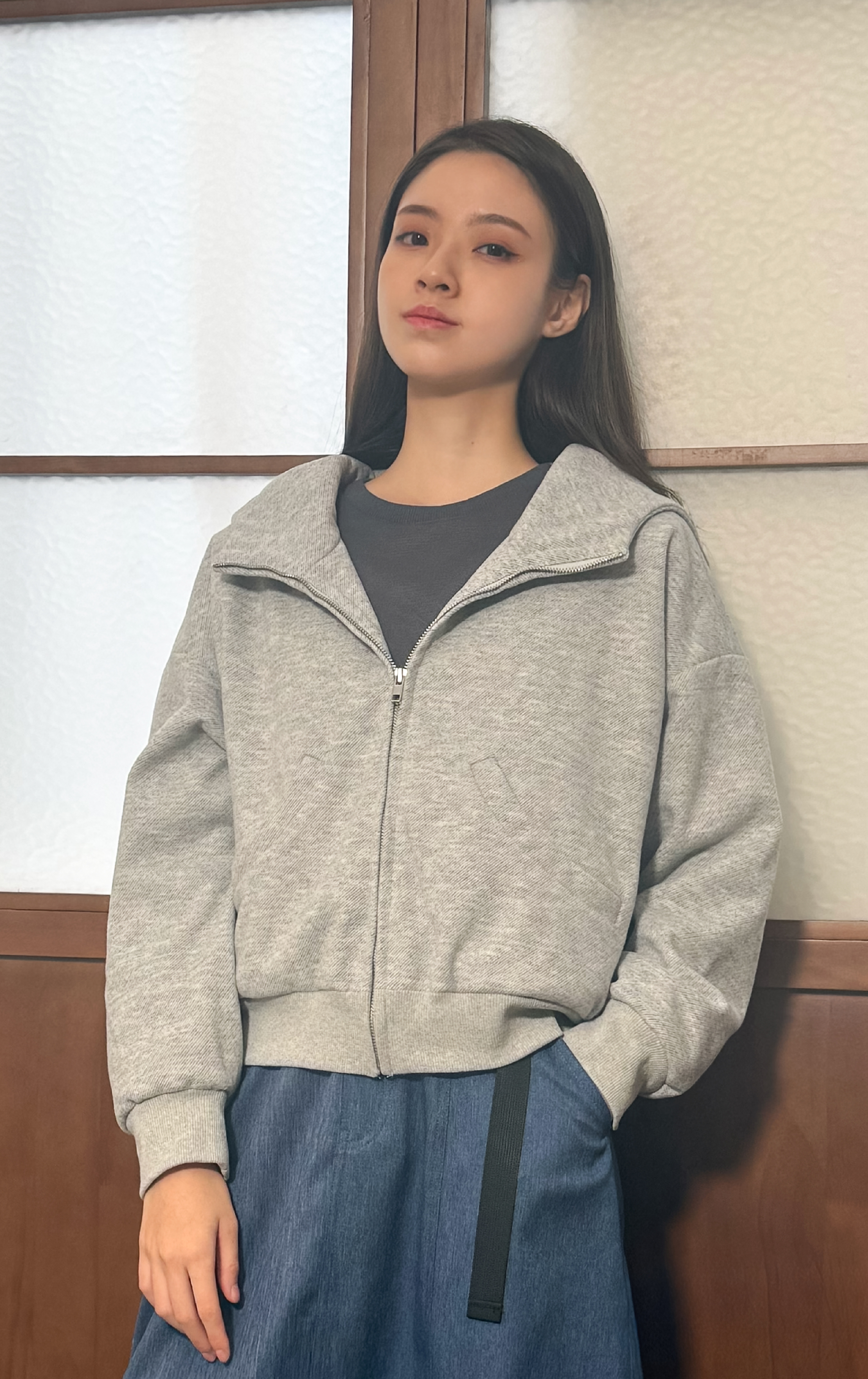 反領拉鍊外套 JK0175