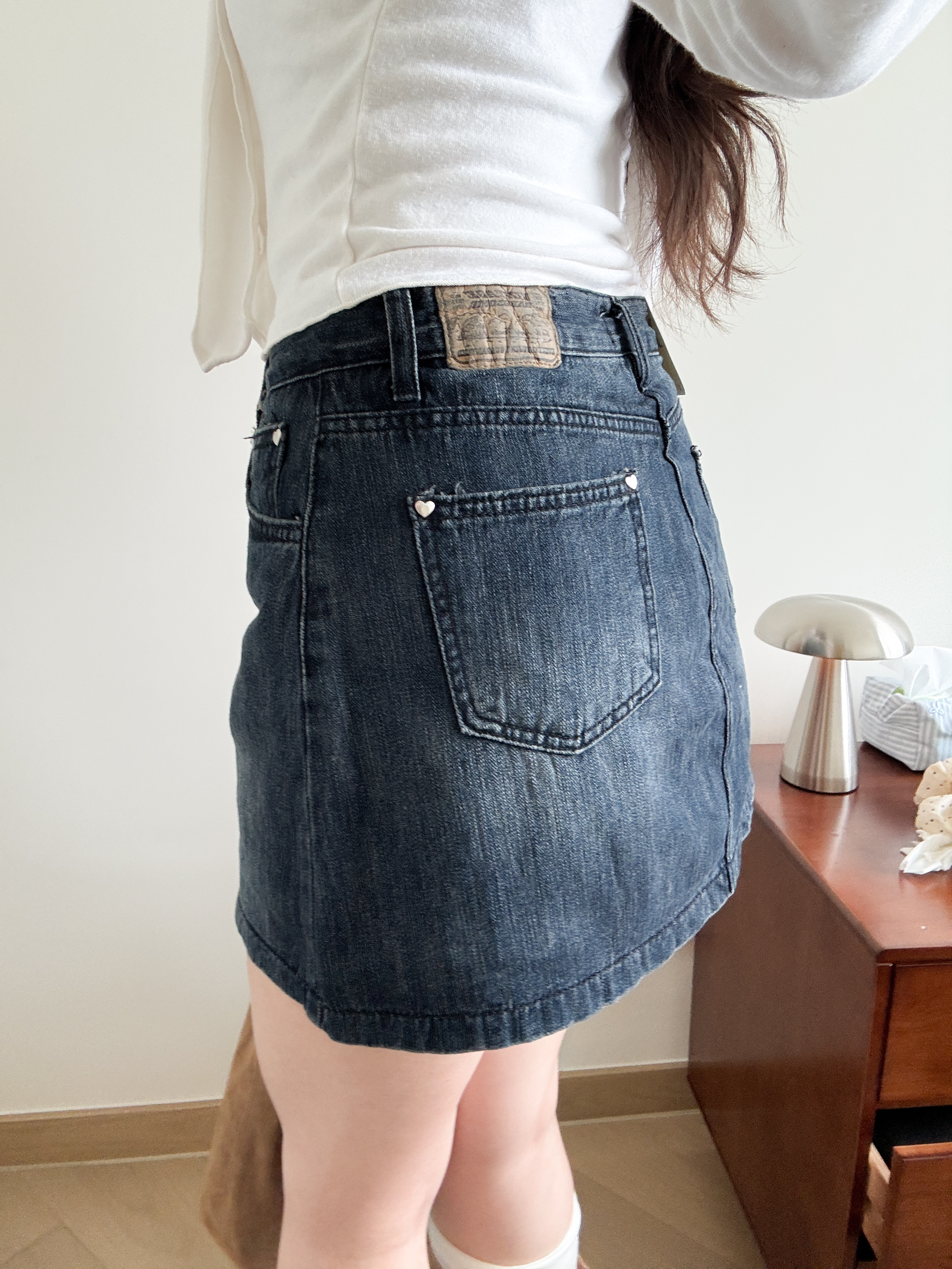 韓妹必入//復古洗水牛仔裙(裡面有褲)