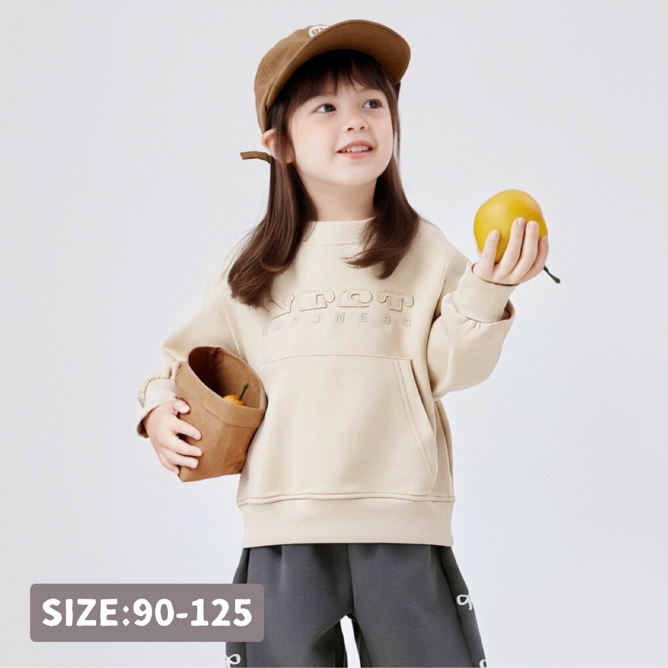 【H55489】蘑菇造型英字拼貼上衣