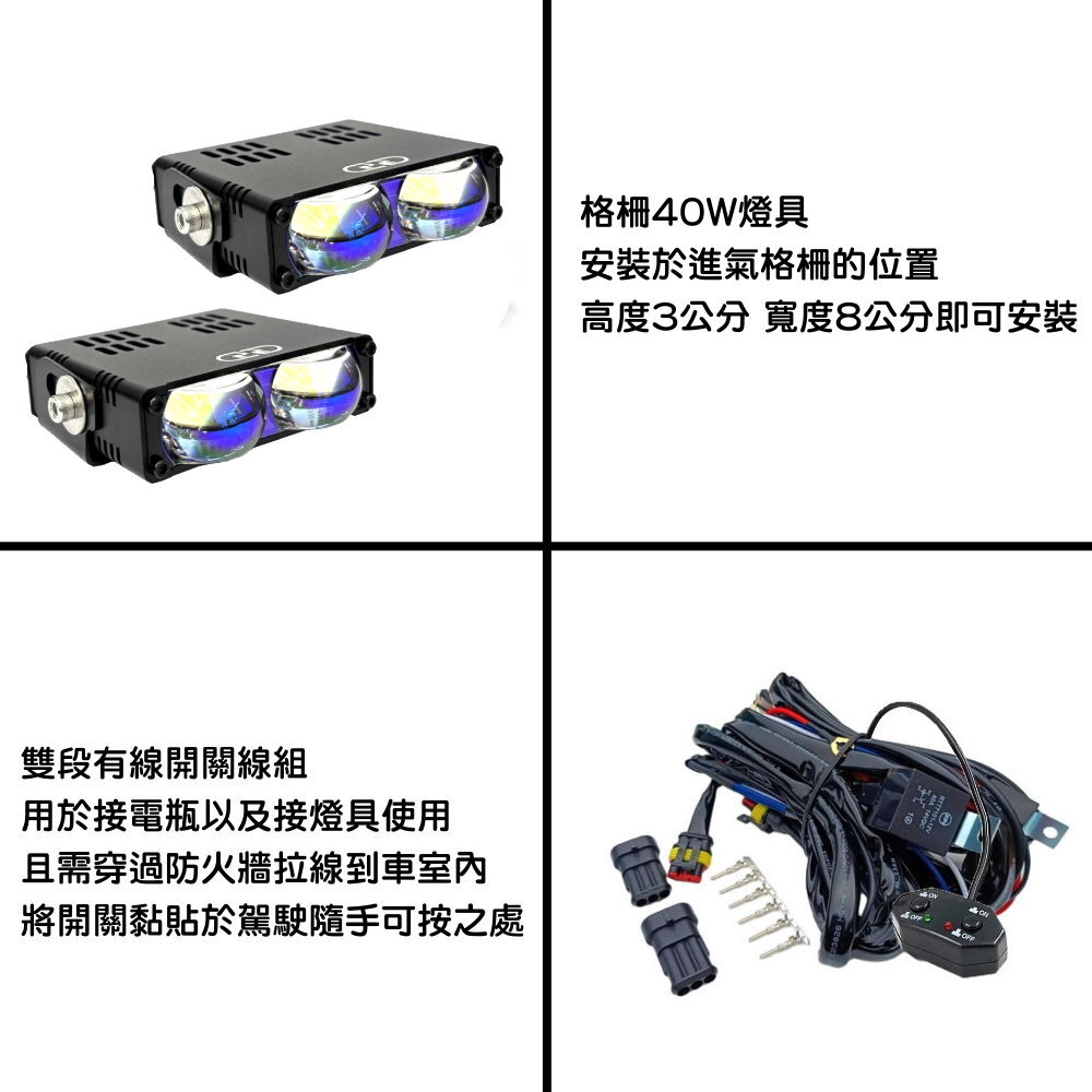 12V 格柵40W有線開關組合組合 晶典光電