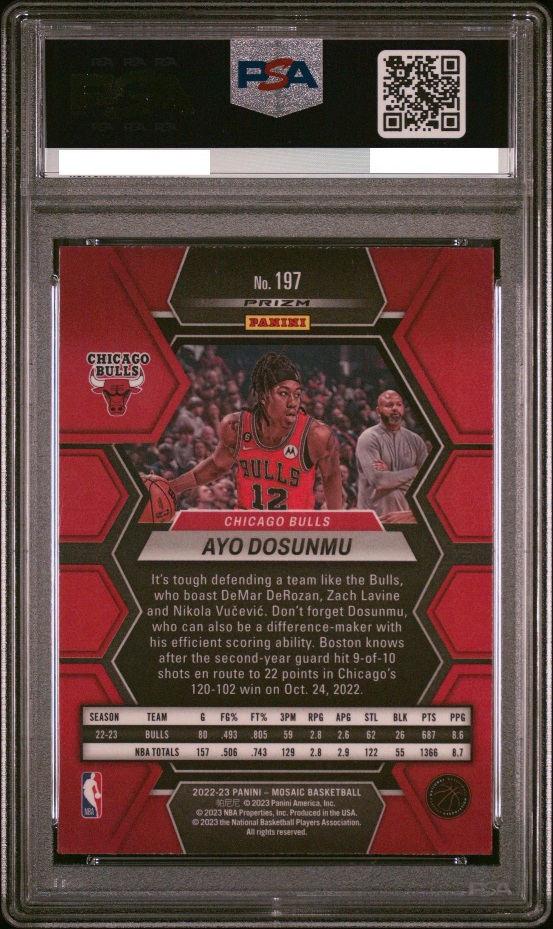 2022 PANINI MOSAIC #197 AYO DOSUNMU PEACOCK CHOICE【PSA10】阿約·多蘇穆