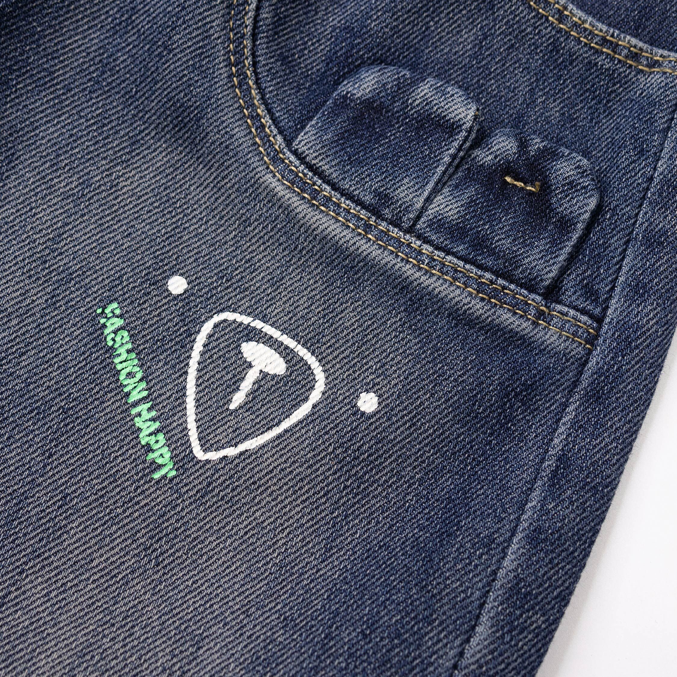 【H55514】隱藏版熊熊牛仔褲/縮口褲