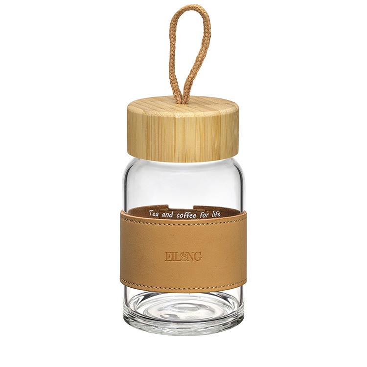 水漾隨身瓶-皮革隔熱杯套