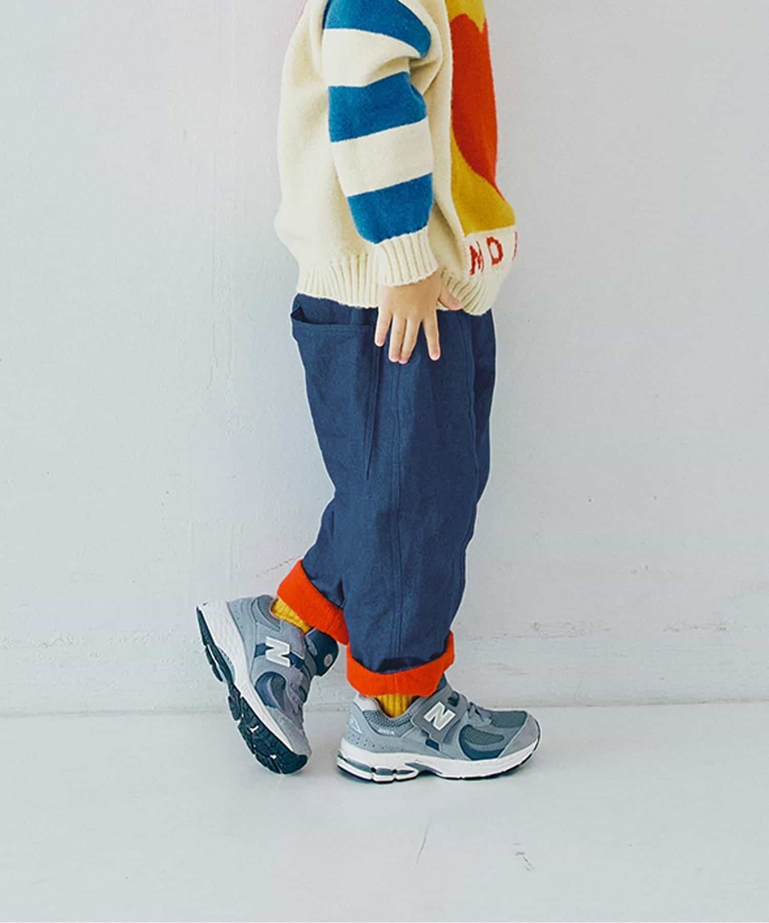 日本 p.premier 保暖耐穿 同色系撞色 寬版休閒長褲 (120-140) P521015