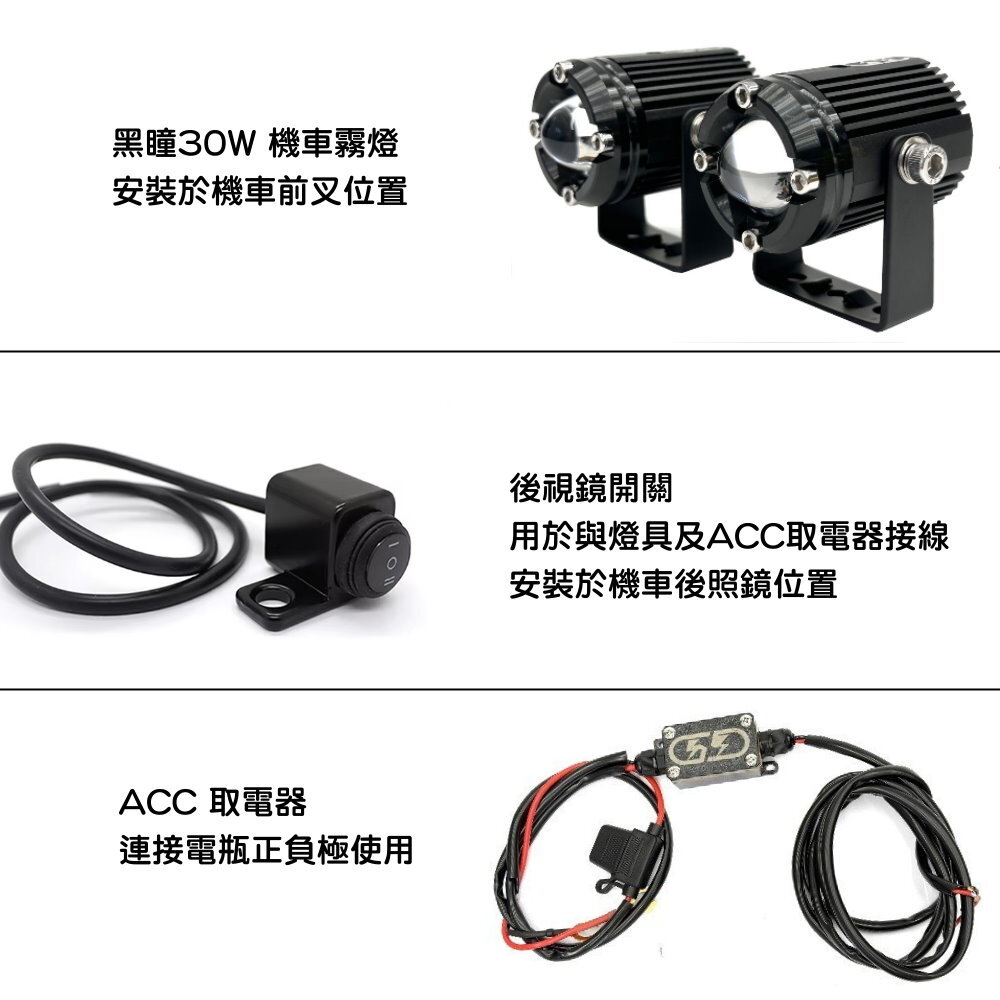 12V LED 30W 黑曈遠近燈組合 晶典光電