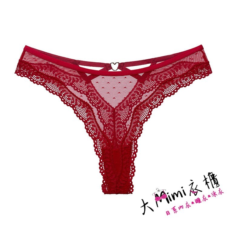 蕾絲網紗丁字褲