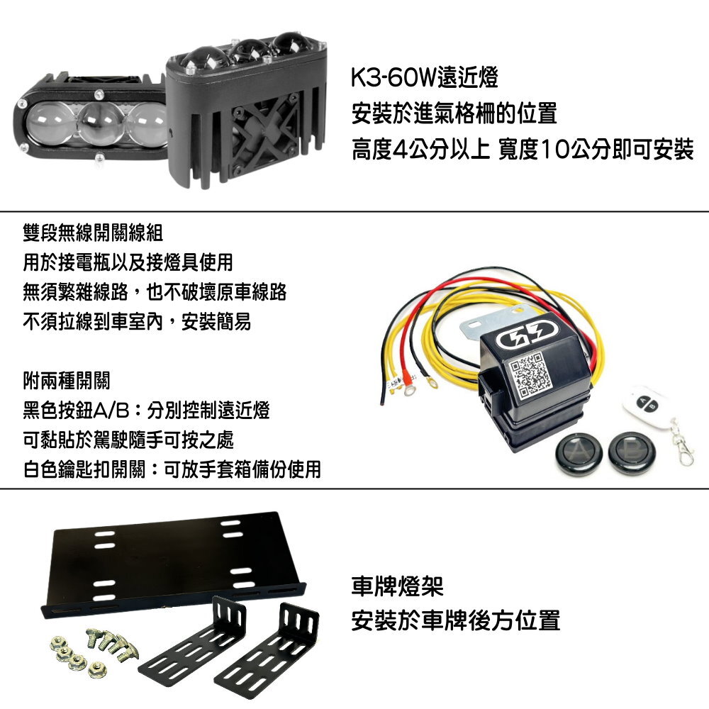 K3-60W車牌架安裝組合套餐 晶典光電
